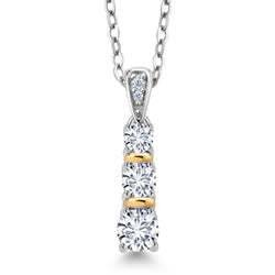 Pendant in 925 Sterling Silver and 10K Yellow Gold
