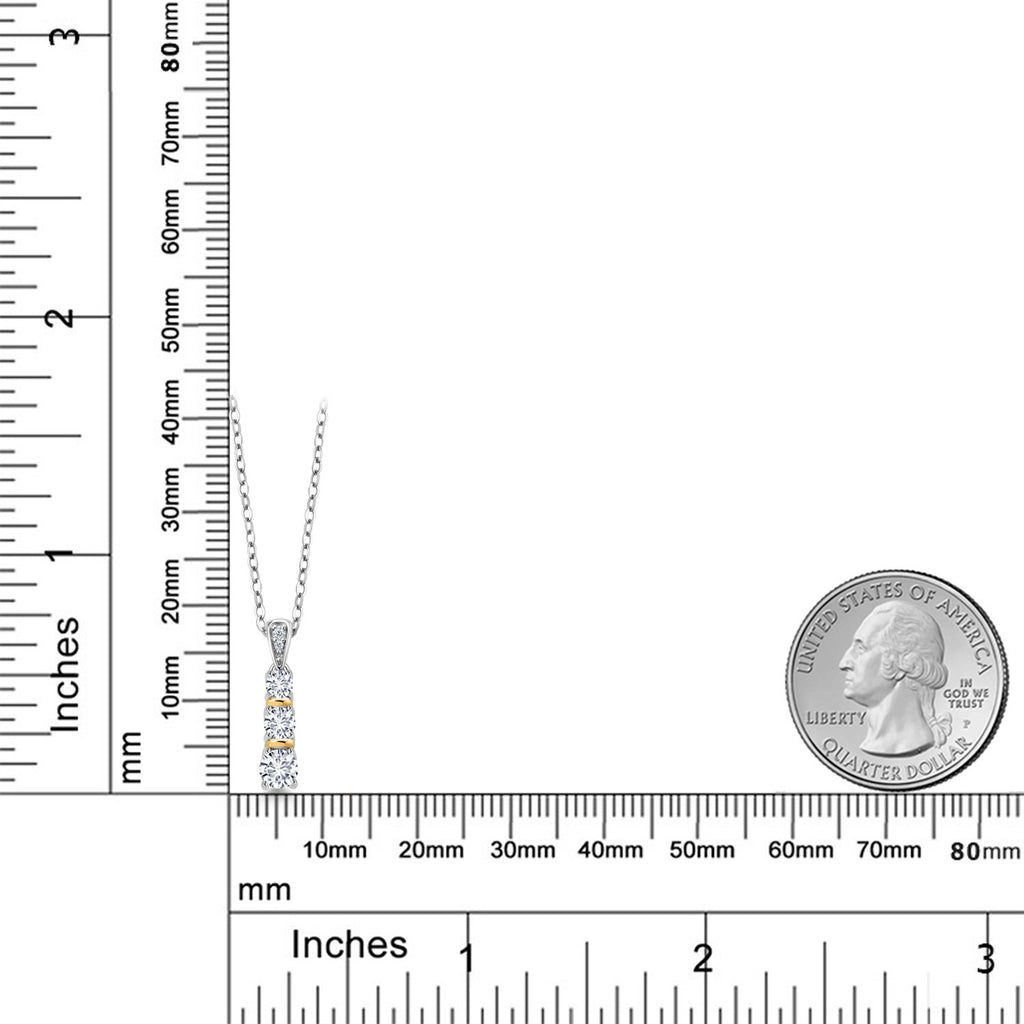 Pendant in 925 Sterling Silver and 10K Yellow Gold