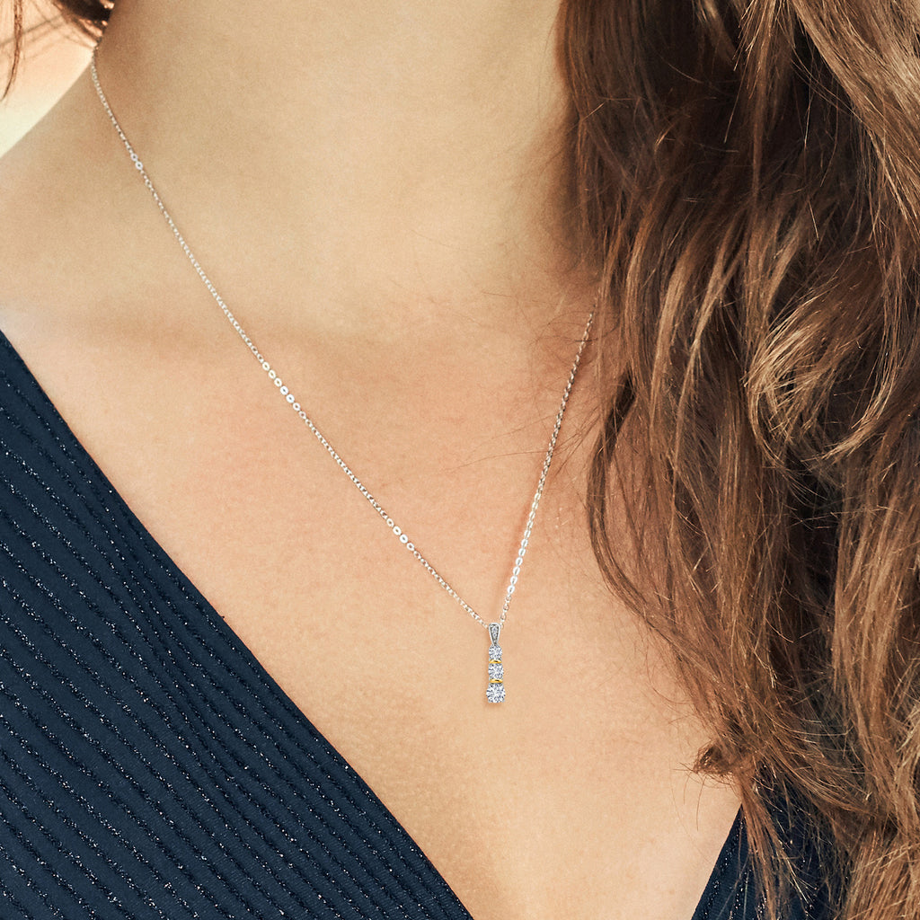 Pendant in 925 Sterling Silver and 10K Yellow Gold