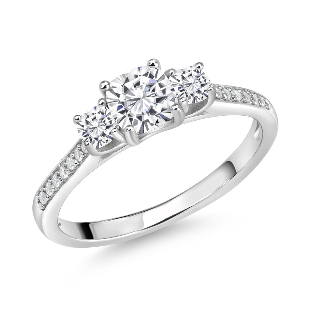 White Moissanite - April_7_Ring in 925 Sterling Silver