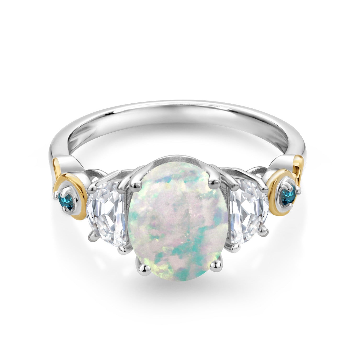 Ring in 925 Sterling Silver and 10K Yellow Gold