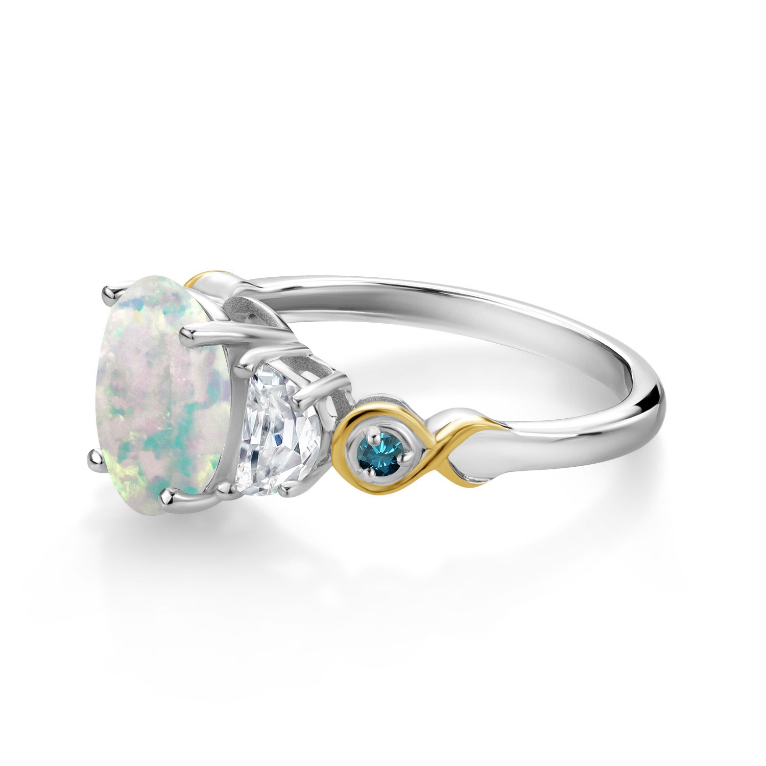 Ring in 925 Sterling Silver and 10K Yellow Gold