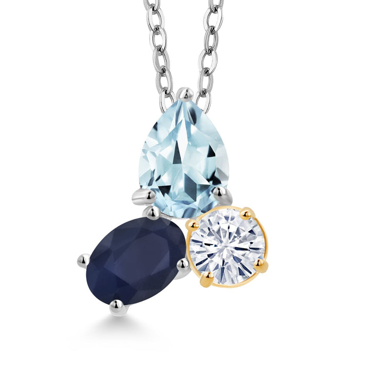 Pendant in 925 Sterling Silver and 10K Yellow Gold