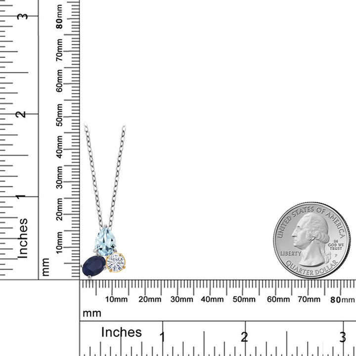Pendant in 925 Sterling Silver and 10K Yellow Gold