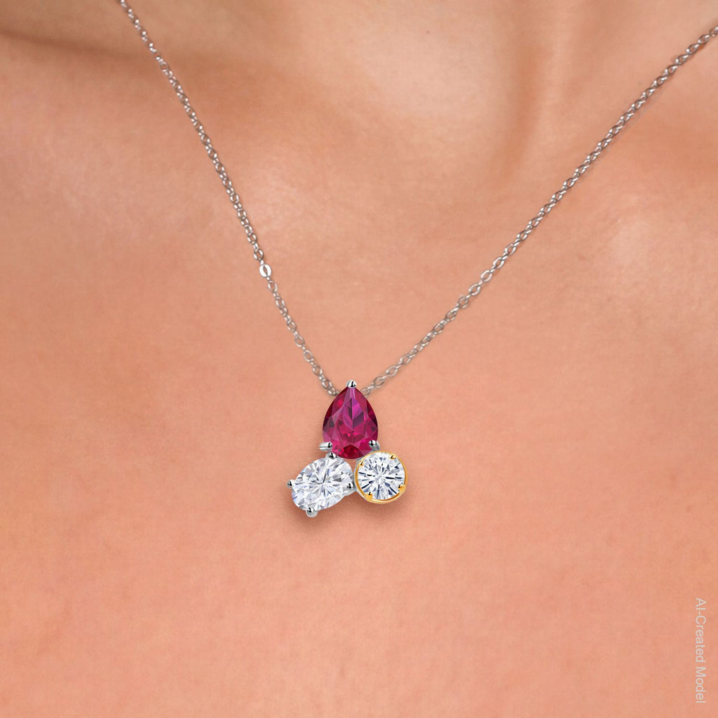 Pendant in 925 Sterling Silver and 10K Yellow Gold