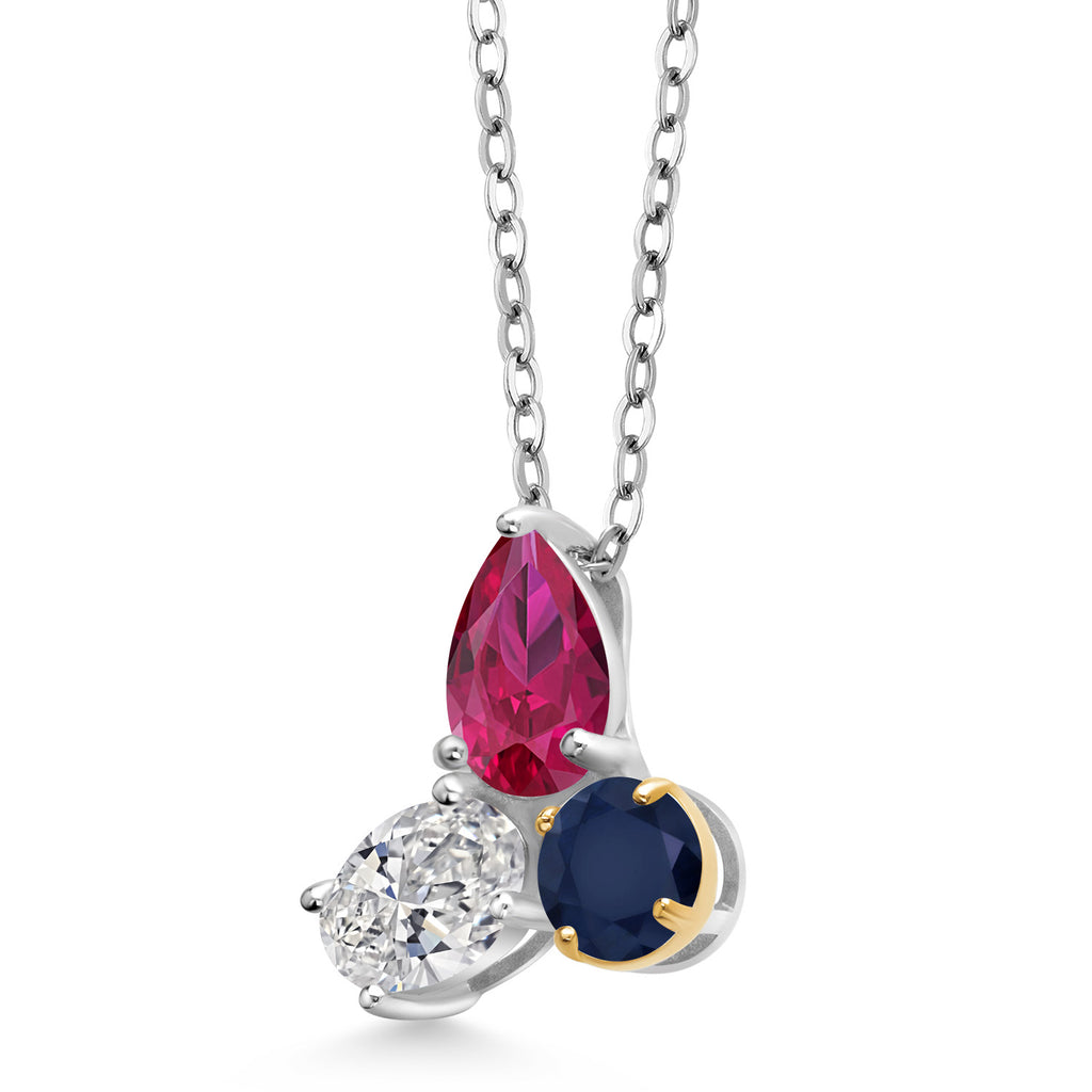 Pendant in 925 Sterling Silver and 10K Yellow Gold