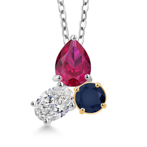 Pendant in 925 Sterling Silver and 10K Yellow Gold