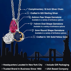 Pendant in 925 Sterling Silver and 10K Yellow Gold