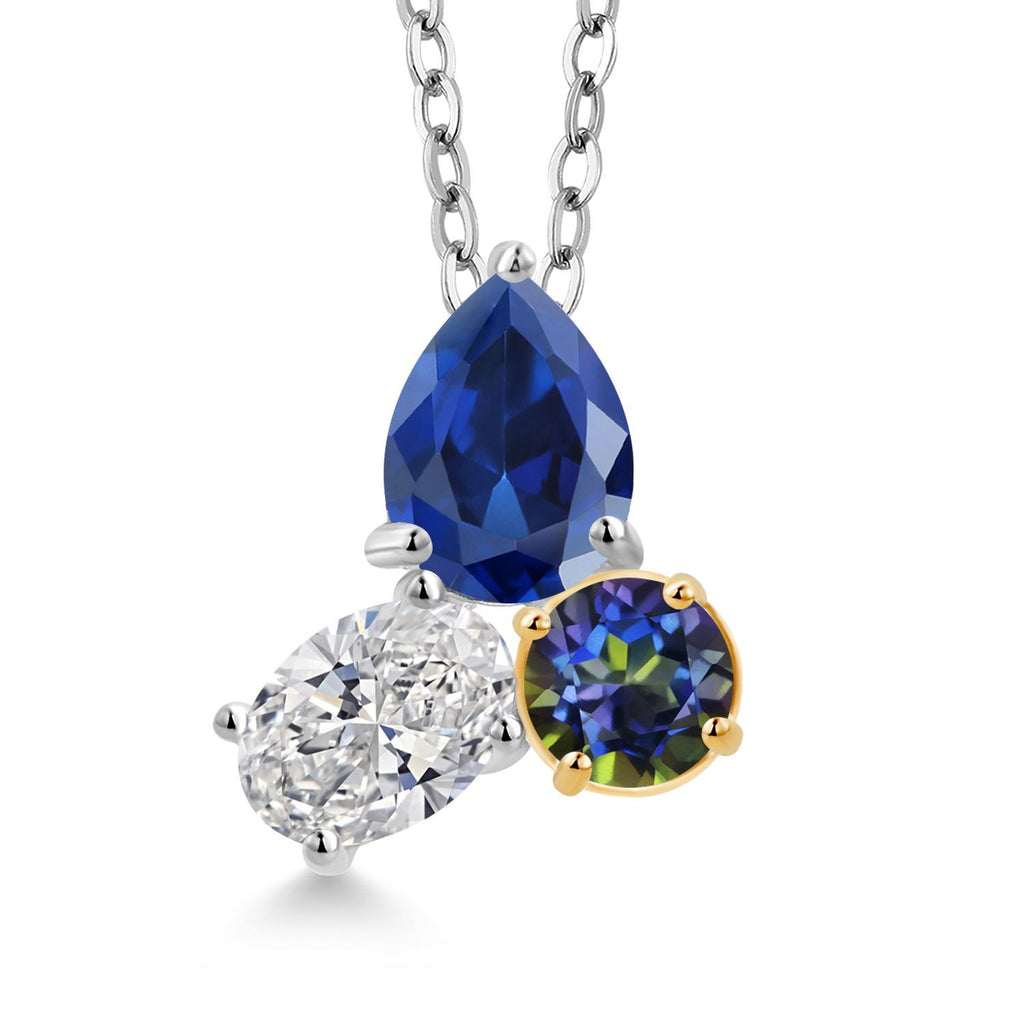 Pendant in 925 Sterling Silver and 10K Yellow Gold