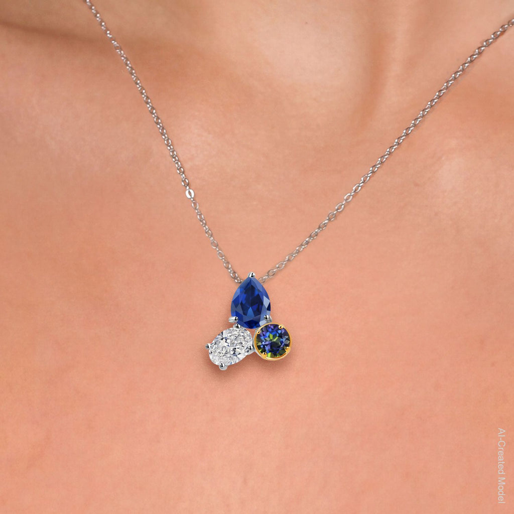 Pendant in 925 Sterling Silver and 10K Yellow Gold