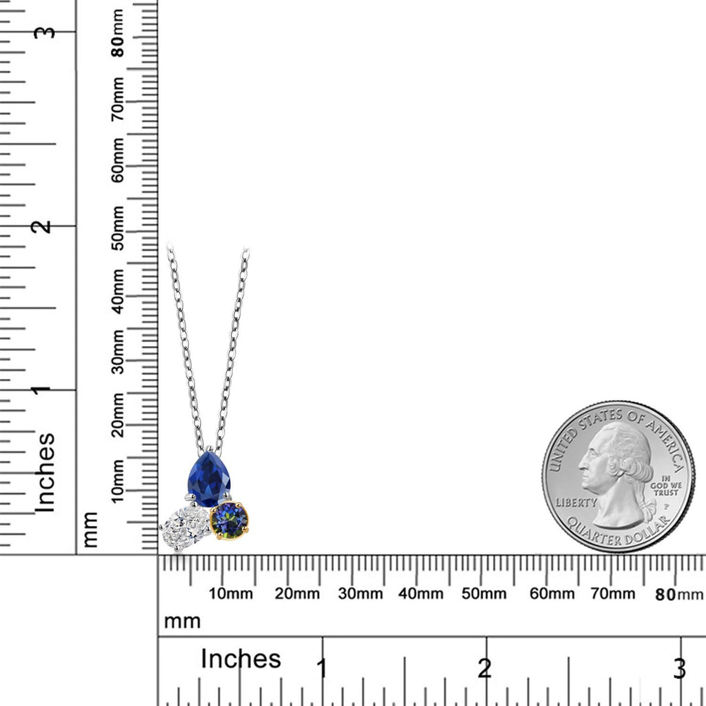 Pendant in 925 Sterling Silver and 10K Yellow Gold