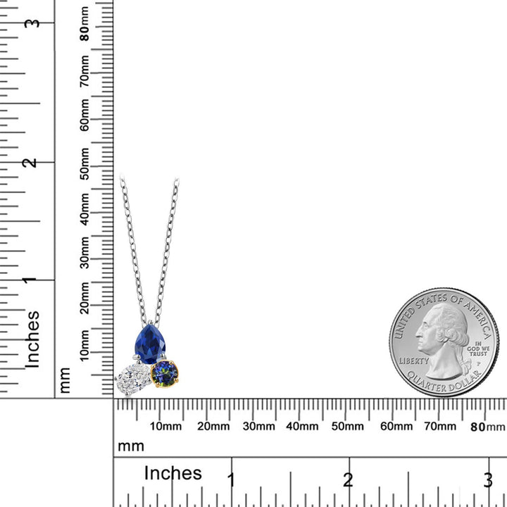 Pendant in 925 Sterling Silver and 10K Yellow Gold