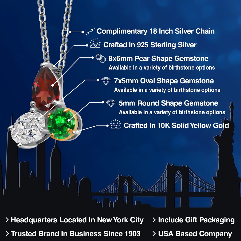 Pendant in 925 Sterling Silver and 10K Yellow Gold