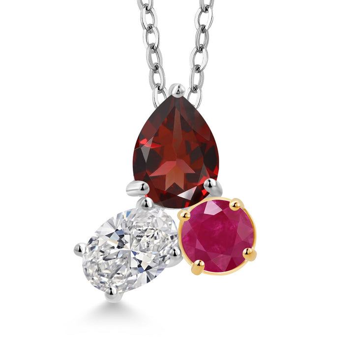 Pendant in 925 Sterling Silver and 10K Yellow Gold
