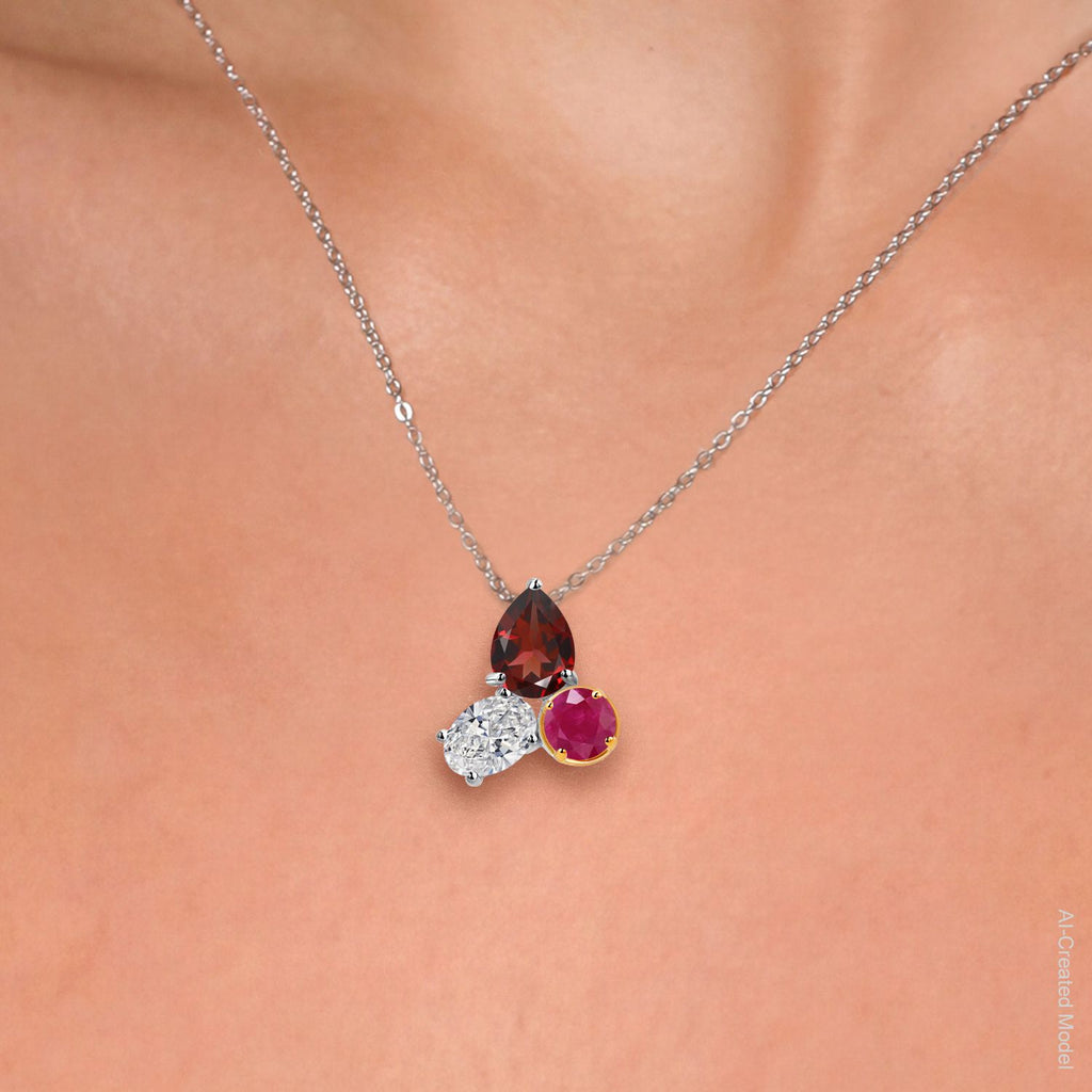 Pendant in 925 Sterling Silver and 10K Yellow Gold