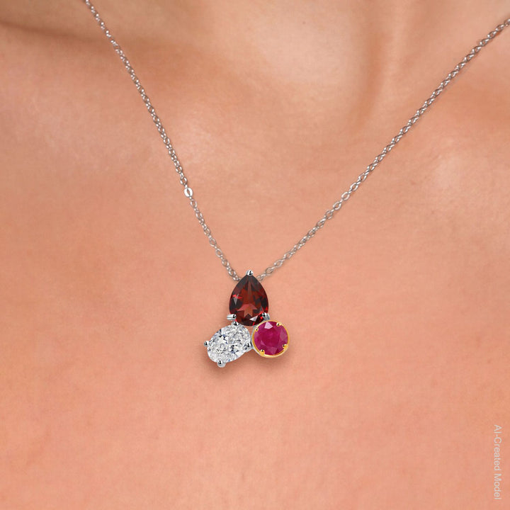 Pendant in 925 Sterling Silver and 10K Yellow Gold