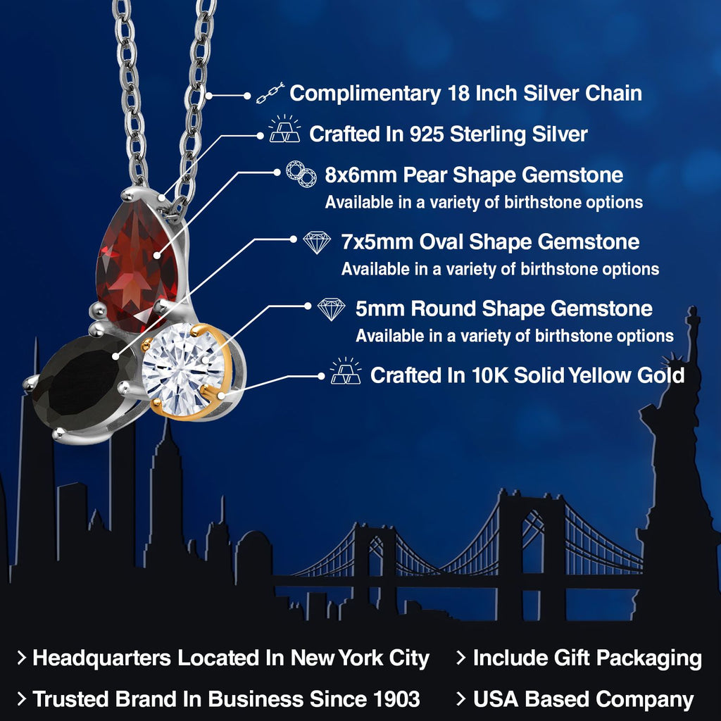 Pendant in 925 Sterling Silver and 10K Yellow Gold