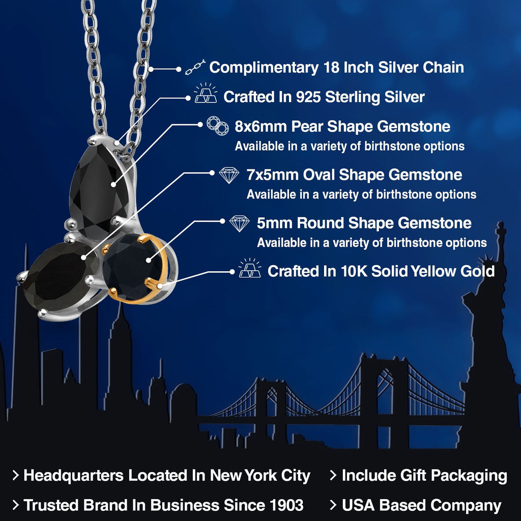 Pendant in 925 Sterling Silver and 10K Yellow Gold