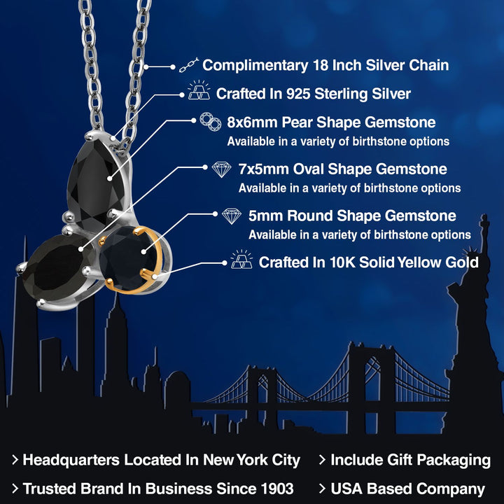 Pendant in 925 Sterling Silver and 10K Yellow Gold