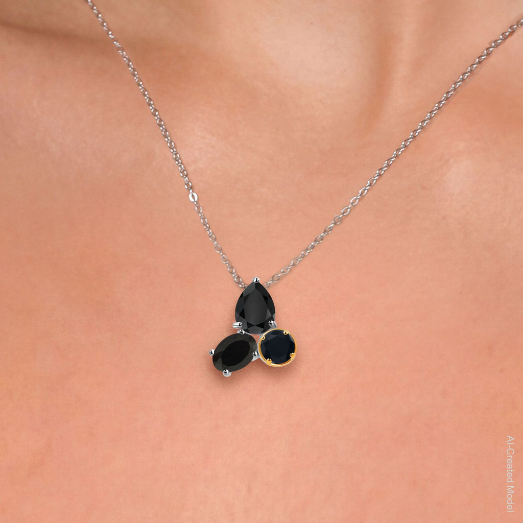 Pendant in 925 Sterling Silver and 10K Yellow Gold