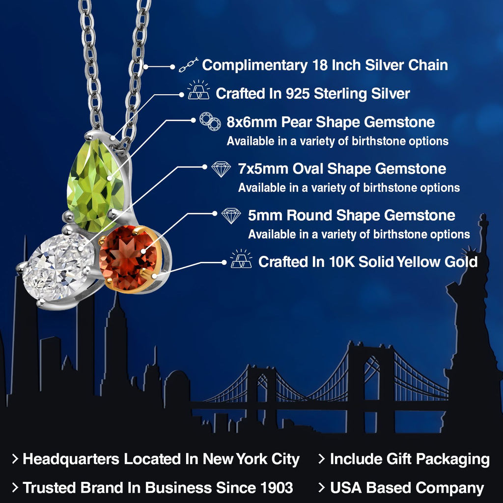 Pendant in 925 Sterling Silver and 10K Yellow Gold