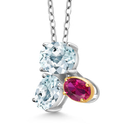 Pendant in 925 Sterling Silver and 10K Yellow Gold