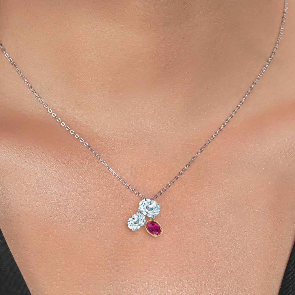 Pendant in 925 Sterling Silver and 10K Yellow Gold
