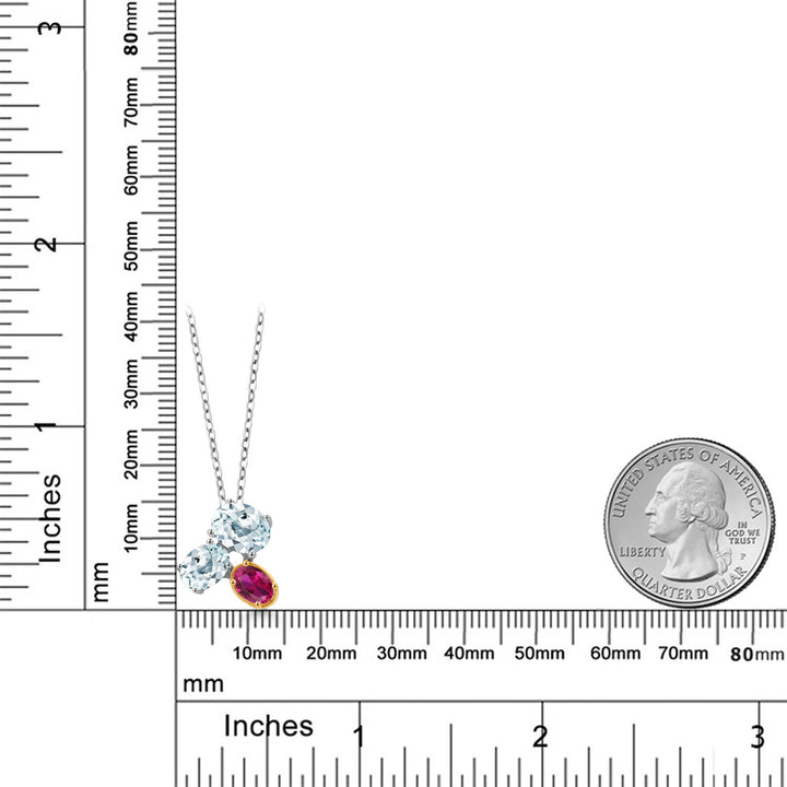 Pendant in 925 Sterling Silver and 10K Yellow Gold