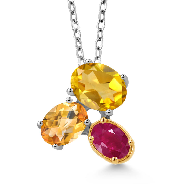 Pendant in 925 Sterling Silver and 10K Yellow Gold