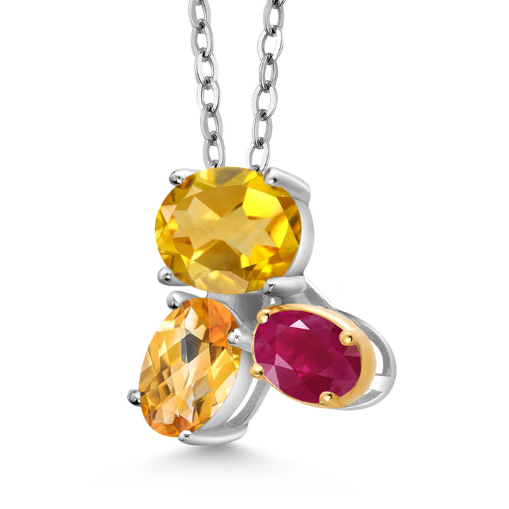 Pendant in 925 Sterling Silver and 10K Yellow Gold