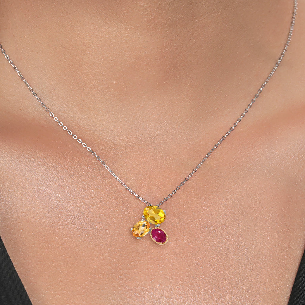 Pendant in 925 Sterling Silver and 10K Yellow Gold