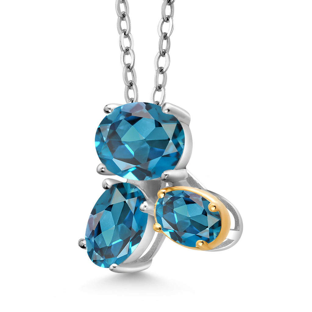 Pendant in 925 Sterling Silver and 10K Yellow Gold