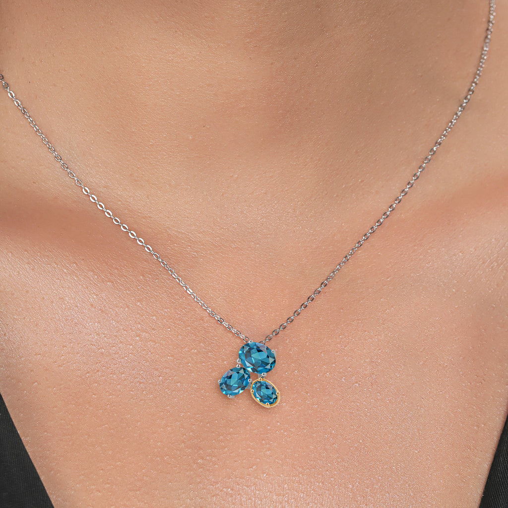 Pendant in 925 Sterling Silver and 10K Yellow Gold