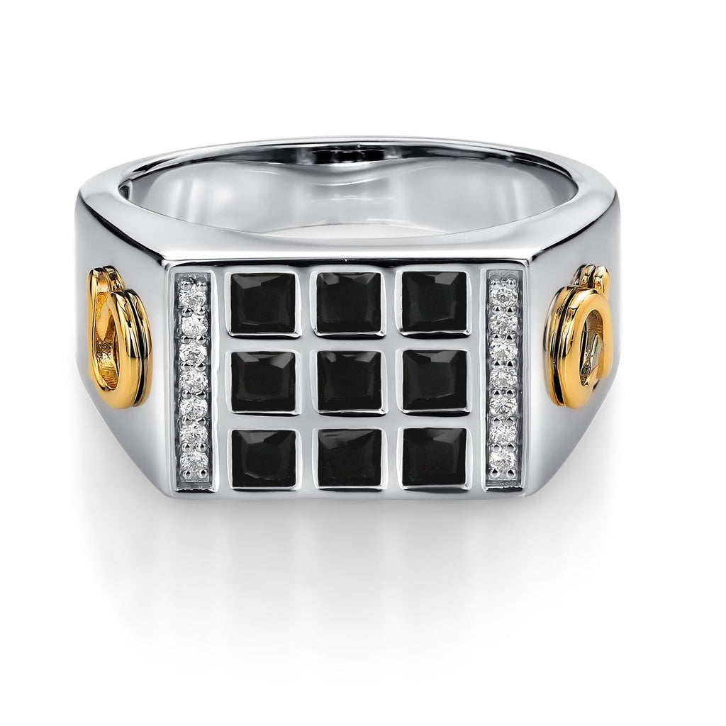 Ring in 925 Sterling Silver and 10K Yellow Gold