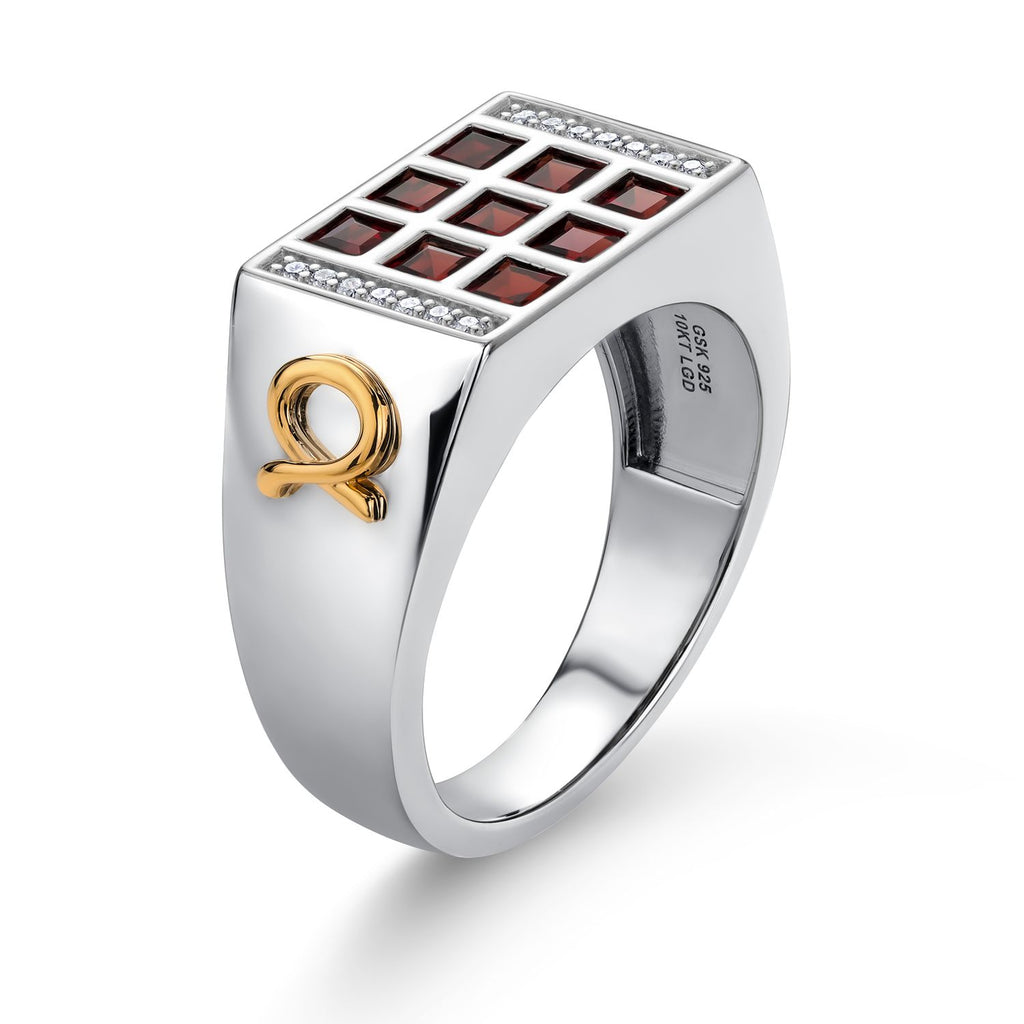 Ring in 925 Sterling Silver and 10K Yellow Gold