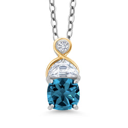 Pendant in 925 Sterling Silver and 10K Yellow Gold