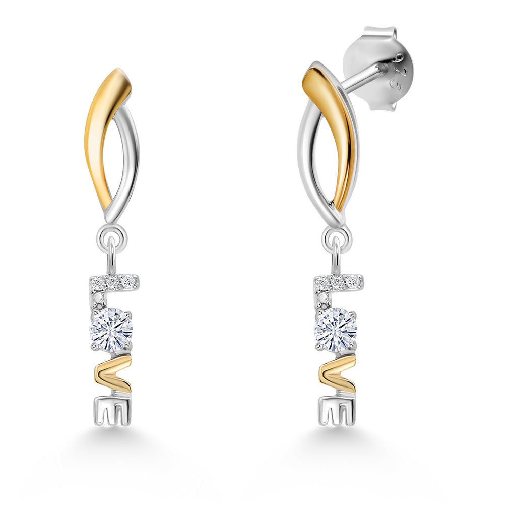 Love_Earrings in 925 Sterling Silver and 10K Yellow Gold