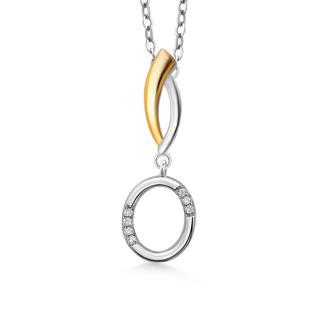 Initial Pendant Necklace Letter A to Z Alphabet | 925 Sterling Silver | White Moissanite | Gift Women Mother's Day Christmas Wife Mom Girlfriend Anniversary Birthday | By Keren Hanan