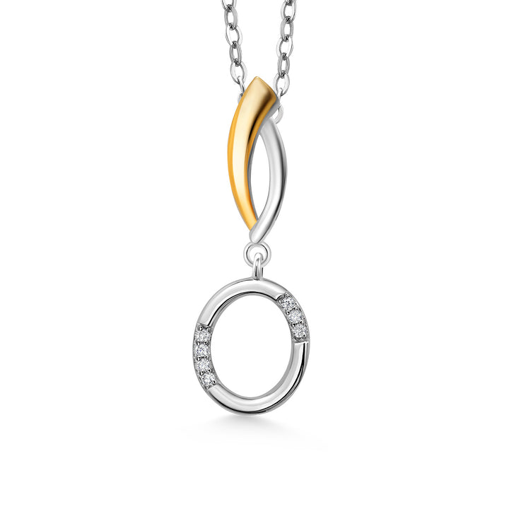 Initial O_Pendant in 925 Sterling Silver and 10K Yellow Gold