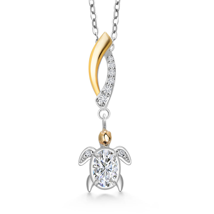 Turtle_Pendant in 925 Sterling Silver and 10K Yellow Gold