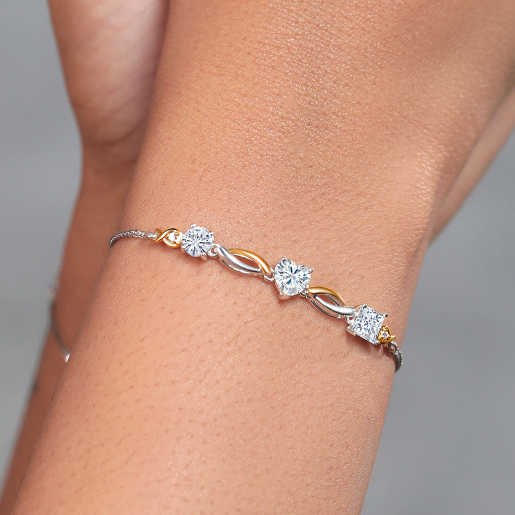 Bracelet in 925 Sterling Silver and 10K Yellow Gold