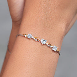 Bracelet in 925 Sterling Silver and 10K Yellow Gold
