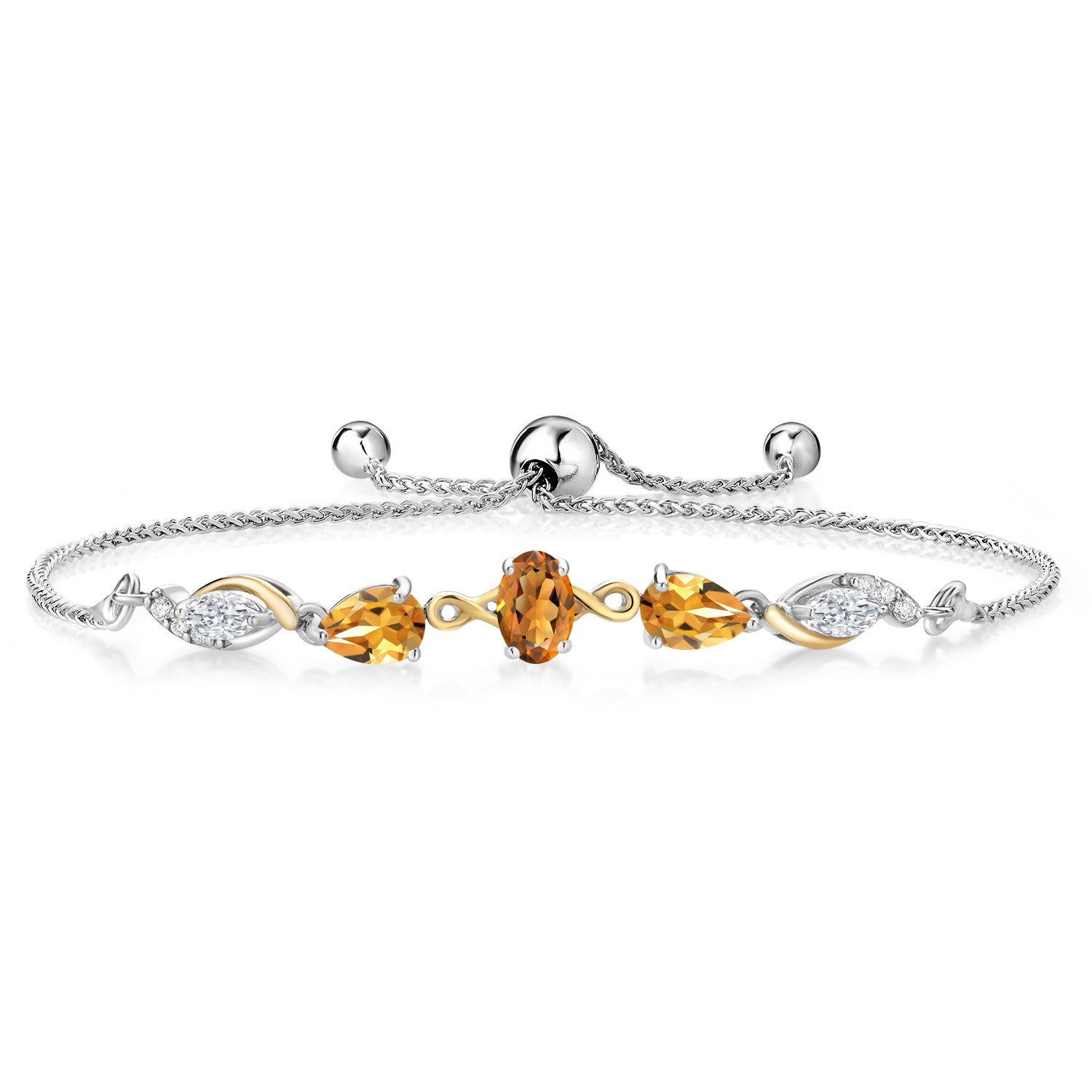 Bracelet in 925 Sterling Silver and 10K Yellow Gold