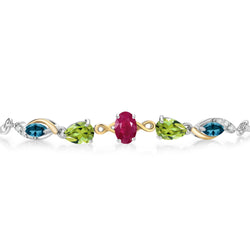 Bracelet in 925 Sterling Silver and 10K Yellow Gold