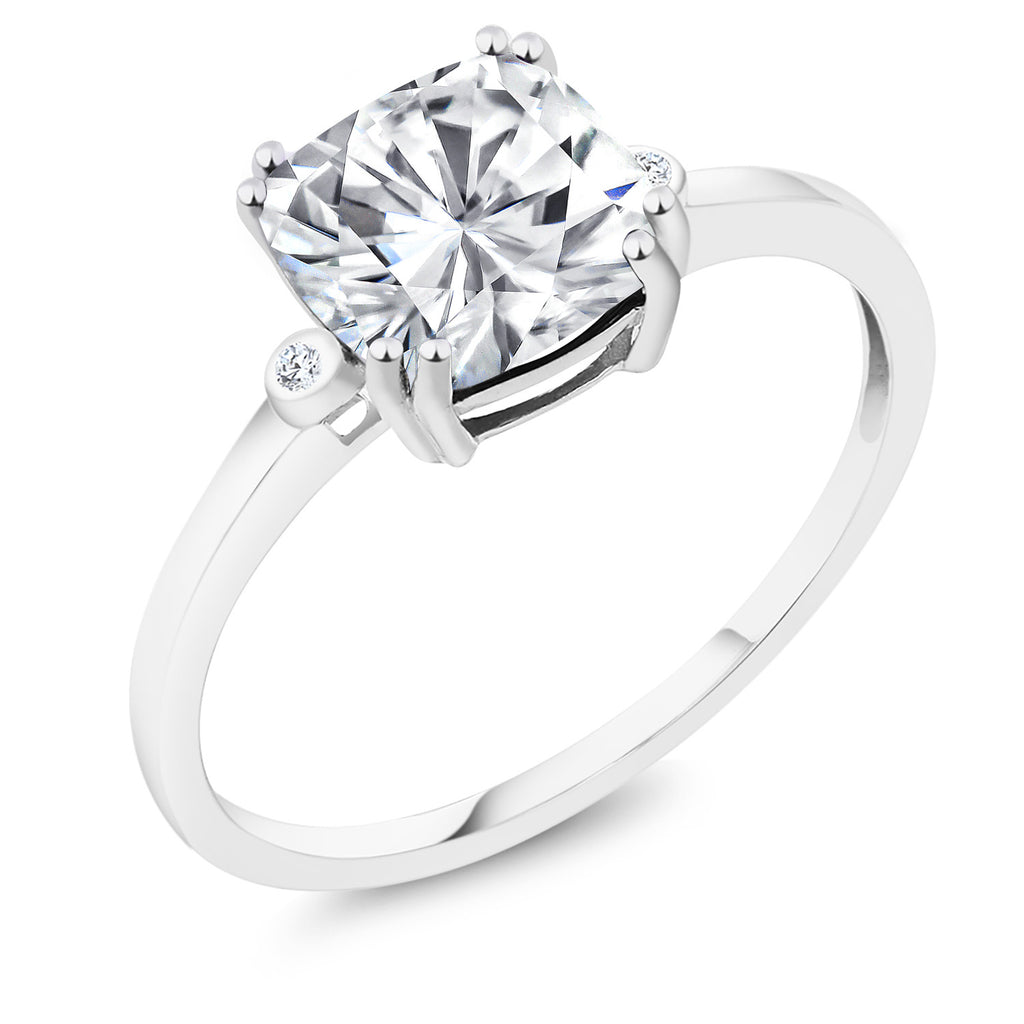White Moissanite - April_5_Ring in 10K White Gold