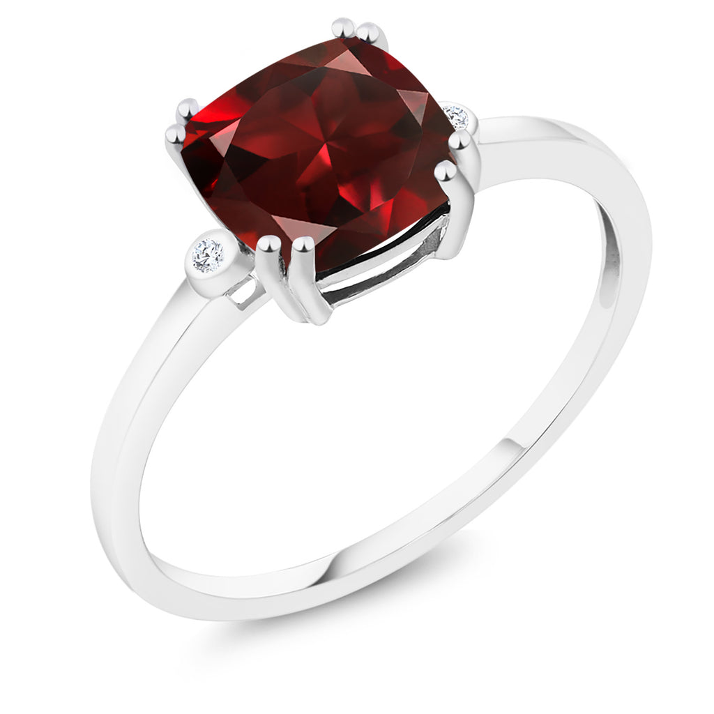 Garnet - January_6_Ring in 10K White Gold