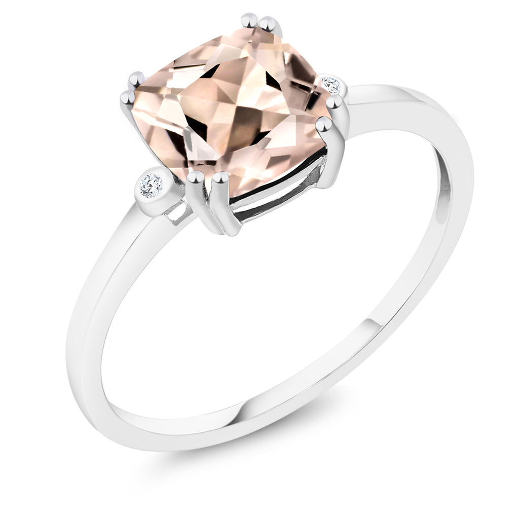 Morganite - October_9_Ring in 10K White Gold