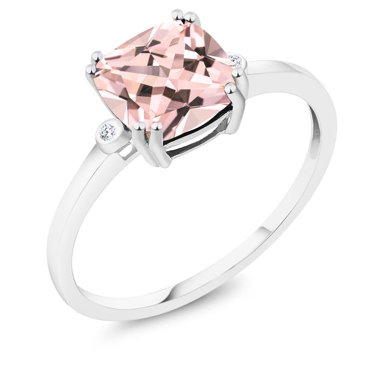 Nano Morganite - October_8_Ring in 10K White Gold