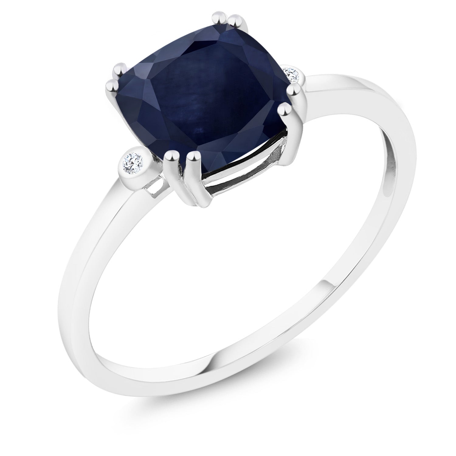 Blue Sapphire - September_6_Ring in 10K White Gold