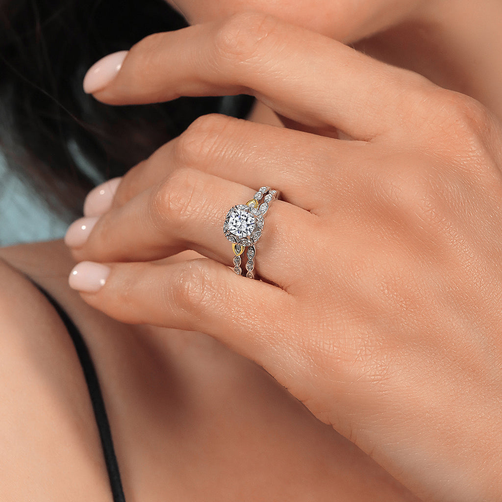 Ring in 925 Sterling Silver and 10K Yellow Gold